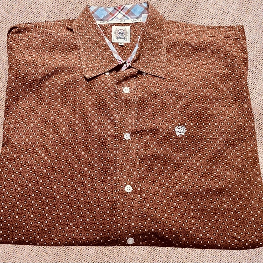 NWOT Cinch Men’s Dress Shirt  Brown Xl